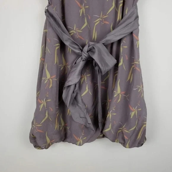 Anthropologie Partimi 100% silk bubble hem dress womens 0 lavender grey party - Picture 6 of 7